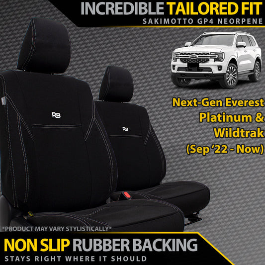 Ford Next-Gen Everest Platinum & Wildtrak Neoprene 2x Front Row Seat Covers