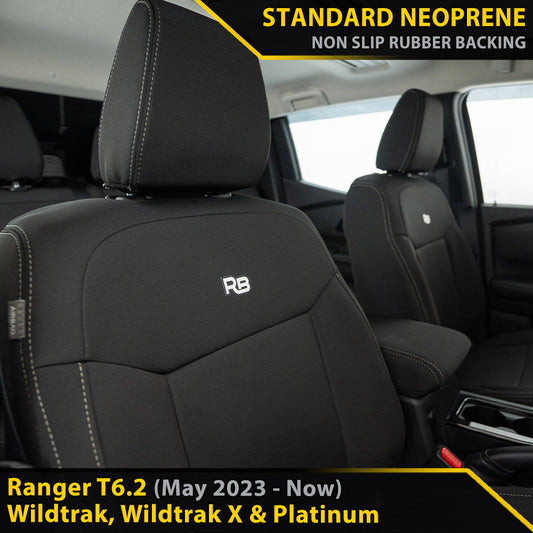 Ford Ranger T6.2 Wildtrak, Wildtrak X & Platinum Neoprene 2x Front Row Seat Covers (In Stock)