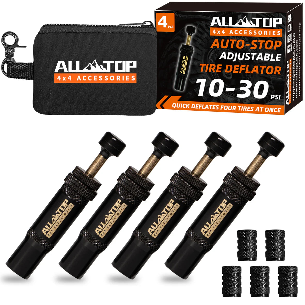 Tyre Air Deflators - Alltop - 4 Pack Kit