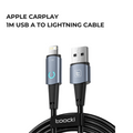 Braided Charging Cable 1M - USB A to Lightning Cable - Apple Carplay
