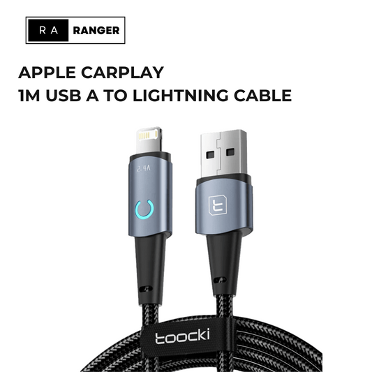 Braided Charging Cable 1M - USB A to Lightning Cable - Apple Carplay