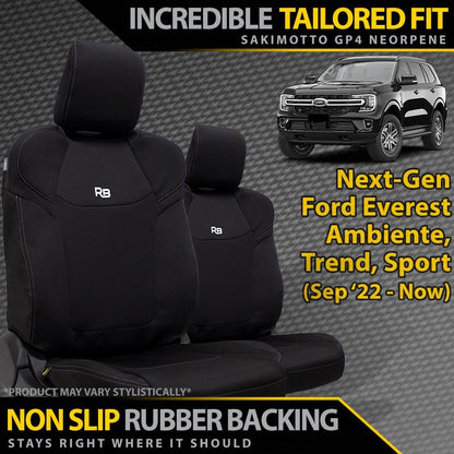 Ford Next-Gen Everest Ambiente, Trend & Sport Neoprene 2x Front Row Seat Covers