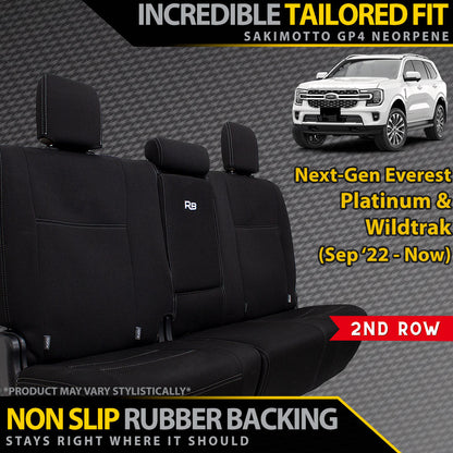 Ford Next-Gen Everest Platinum & Wildtrak Neoprene Rear Row Seat Covers