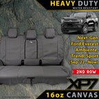 Ford Next-Gen Everest Ambiente, Trend & Sport Heavy Duty XP7 Canvas Rear Seat Covers