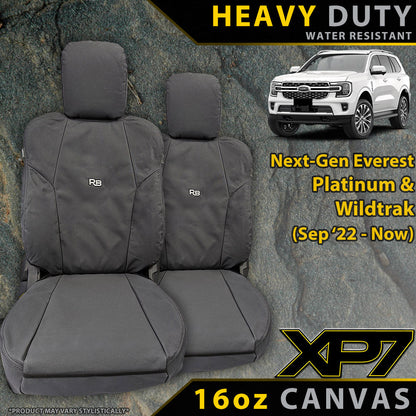 Ford Next-Gen Everest Platinum & Wildtrak Heavy Duty XP7 Canvas 2x Front Seat Covers