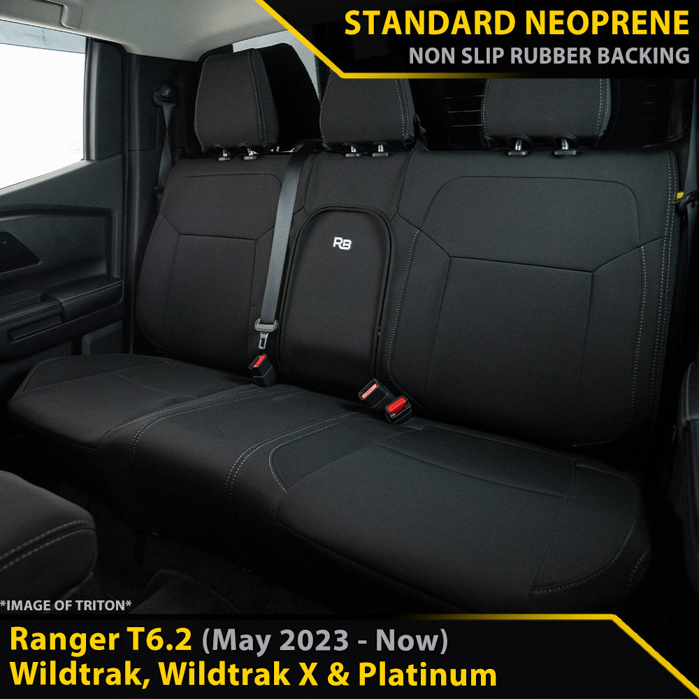 Ford Ranger T6.2 Wildtrak, Wildtrak X & Platinum Neoprene Rear Row Sea ...
