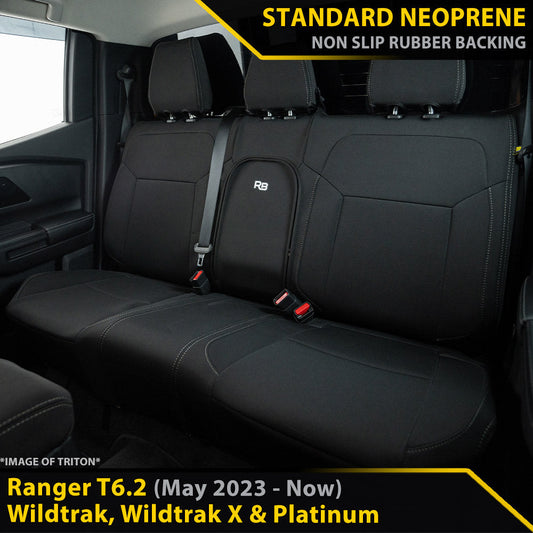 Ford Ranger T6.2 Wildtrak, Wildtrak X & Platinum Neoprene Rear Row Seat Covers