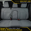 Ford Ranger T6.2 Wildtrak, Wildtrak X & Platinum XP7 Rear Row Seat Covers (In Stock)