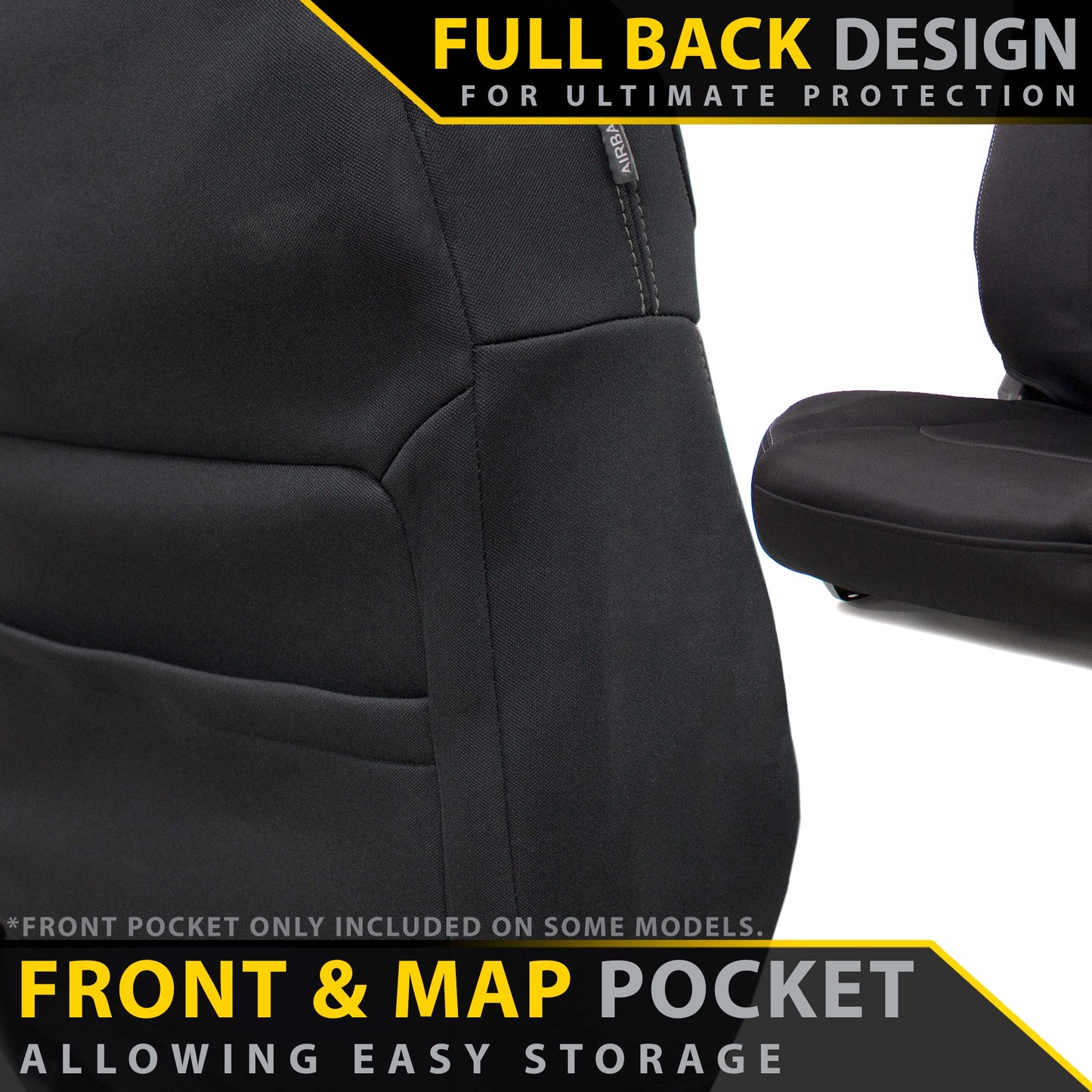 Ford Ranger T6.2 Sport & Tremor Neoprene 2x Front Row Seat Covers (In Stock)